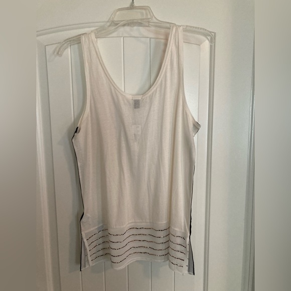 NWT J. Crew Beaded Cotton Tank. Size Medium. - Picture 2 of 9